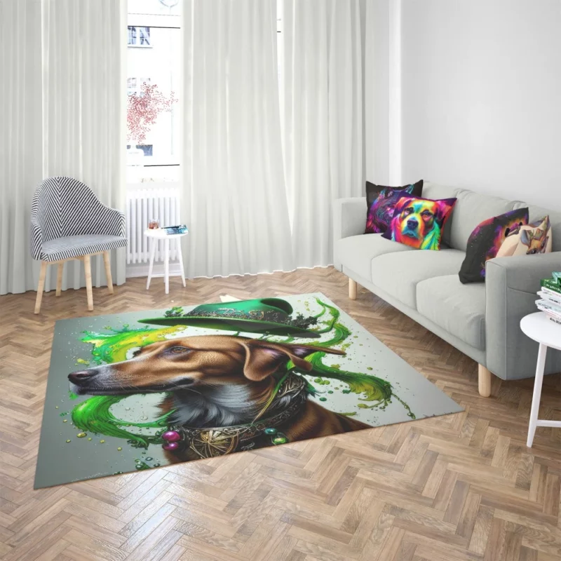 St. Patrick's Day Dog Print Rug 2