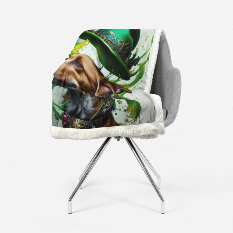 St. Patrick's Day Dog Print Sherpa Fleece Blanket 1