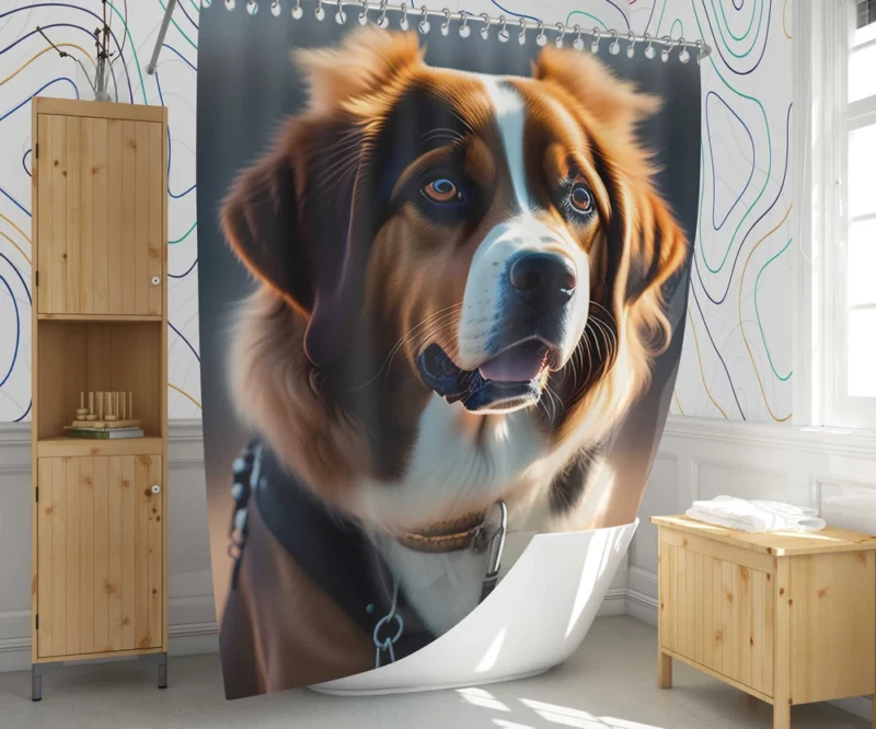 Standing Field Dog Shower Curtain 1