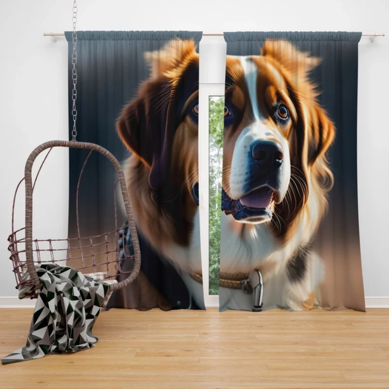 Standing Field Dog Window Curtain