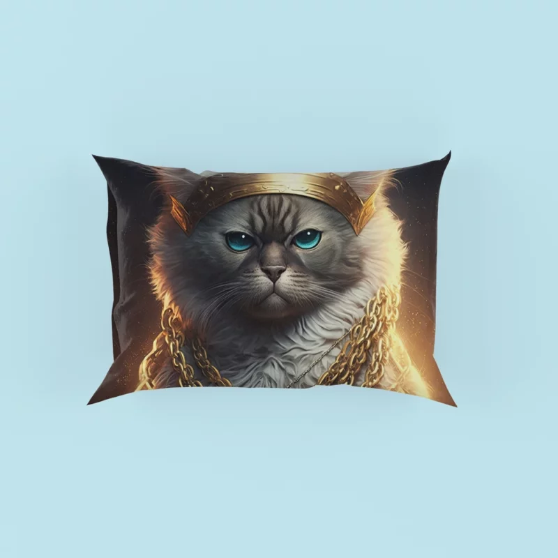 Stylish Rapper Cat with Gold Chains Pillow Cases