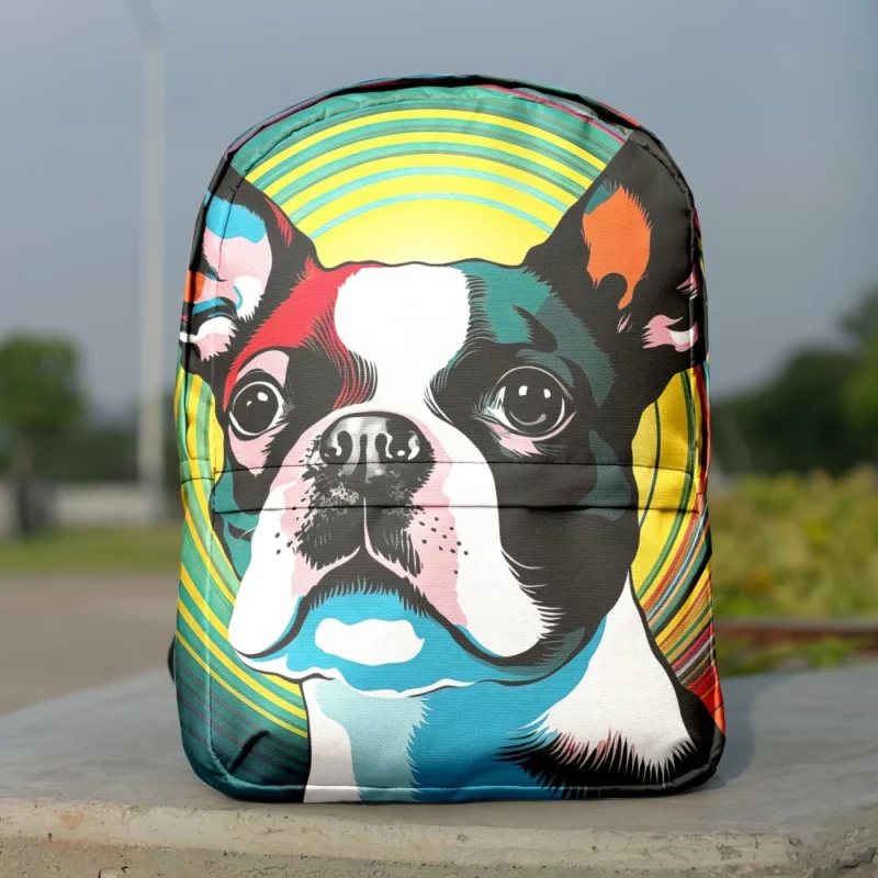 Stylized Boston Terrier Puppy Backpack