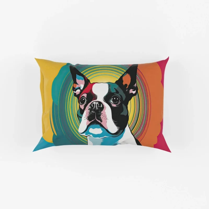 Stylized Boston Terrier Puppy Pillow Cases