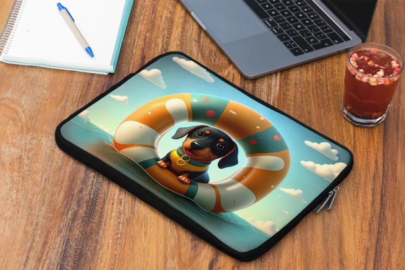 Summer Inflatable Puppy Print Laptop Sleeve 2