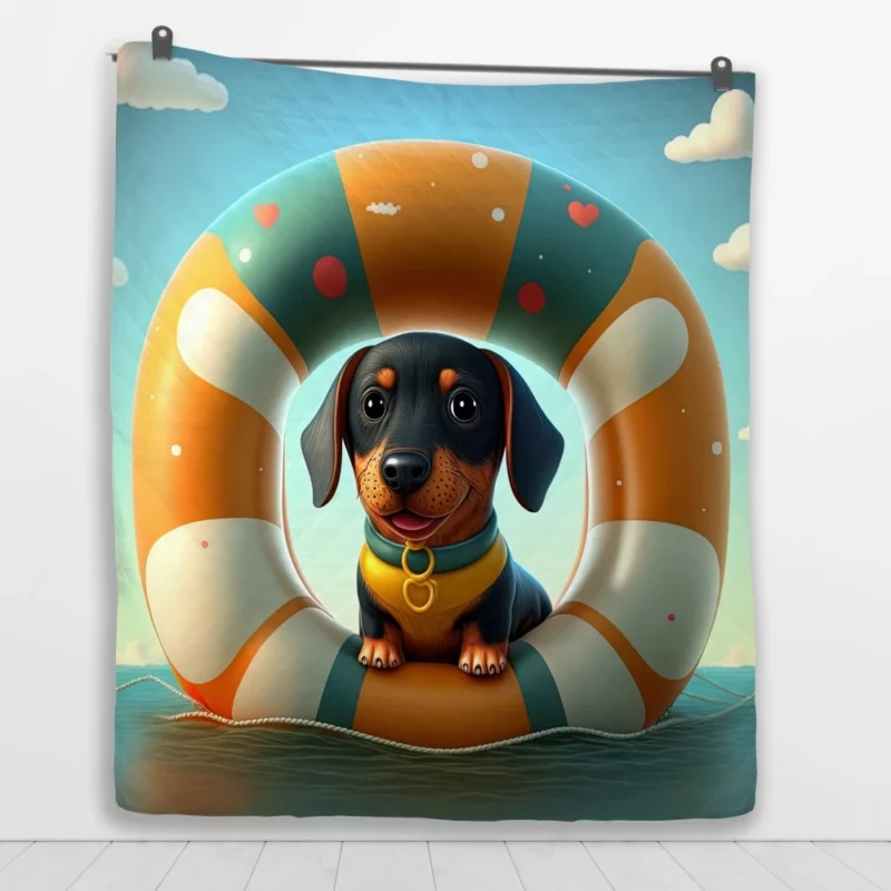 Summer Inflatable Puppy Print Quilt Blanket 1
