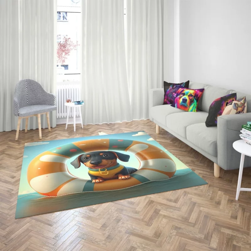 Summer Inflatable Puppy Print Rug 2