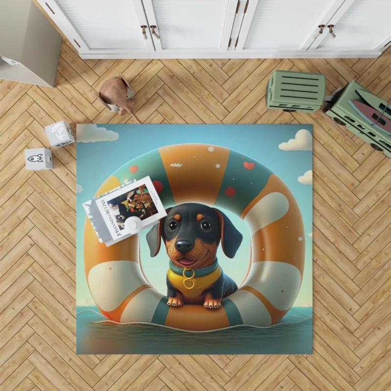 Summer Inflatable Puppy Print Rug