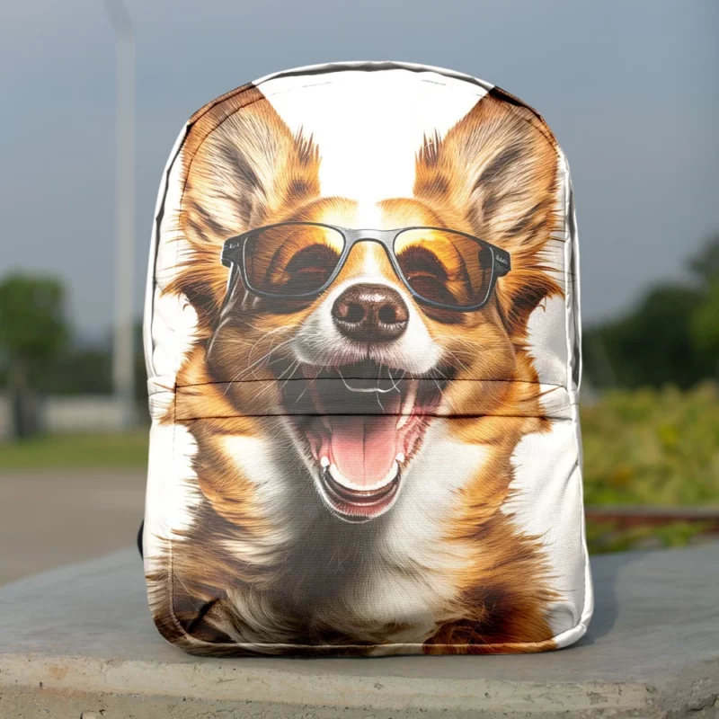 Sunglasses Dog Illustration Print Backpack