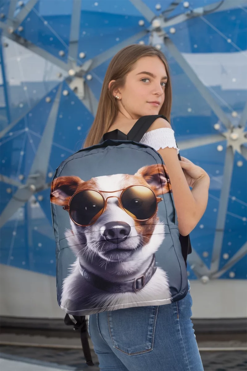 Sunglasses-wearing Dog Portrait Print Backpack 2