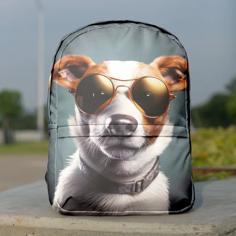 Sunglasses-wearing Dog Portrait Print Backpack