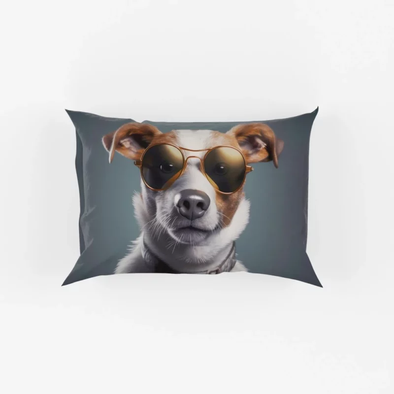 Sunglasses-wearing Dog Portrait Print Pillow Cases