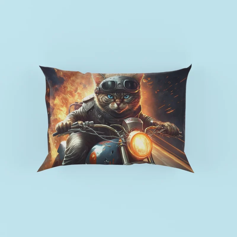 Superhero Biker Cat Riding Pillow Cases