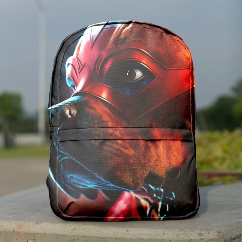 Superhero Dog with Red Mask Print Backpack