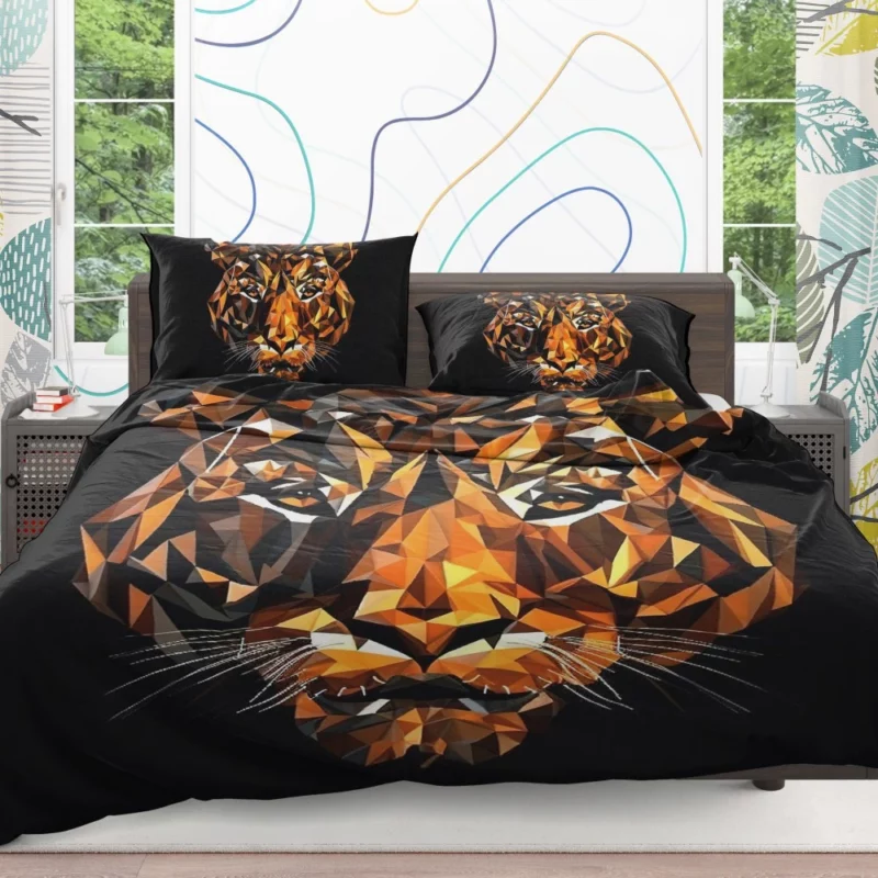 Tiger Figure in Window Display Bedding Set