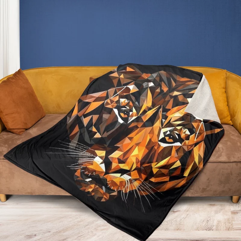 Tiger Figure in Window Display Fleece Blanket 1