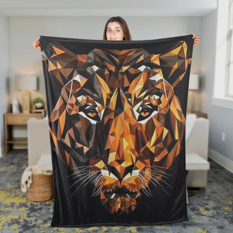 Tiger Figure in Window Display Fleece Blanket 2