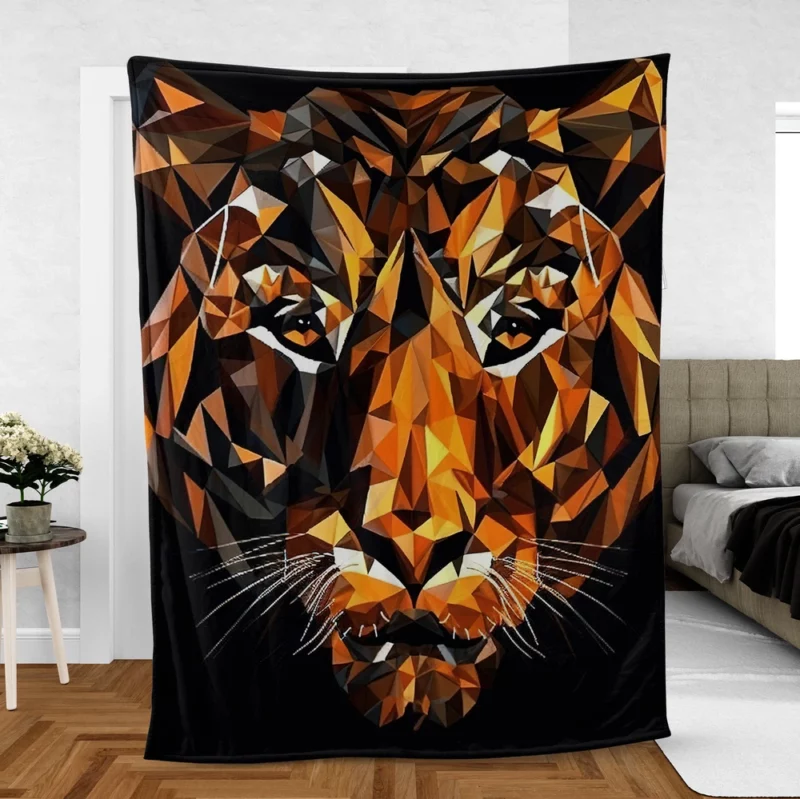 Tiger Figure in Window Display Fleece Blanket