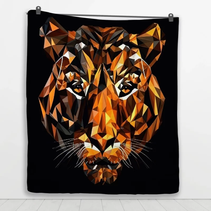 Tiger Figure in Window Display Quilt Blanket 1