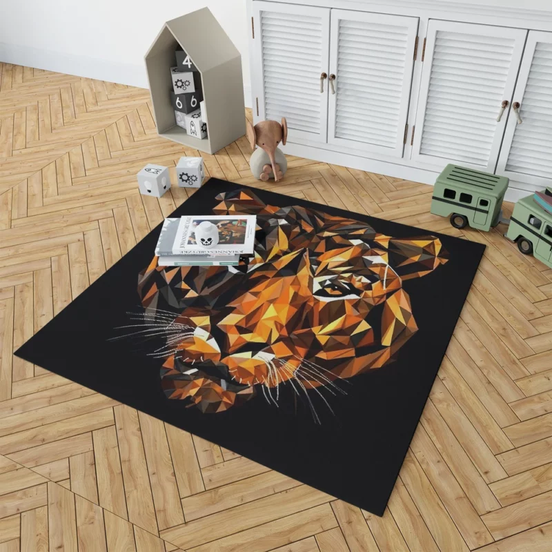 Tiger Figure in Window Display Rug 1