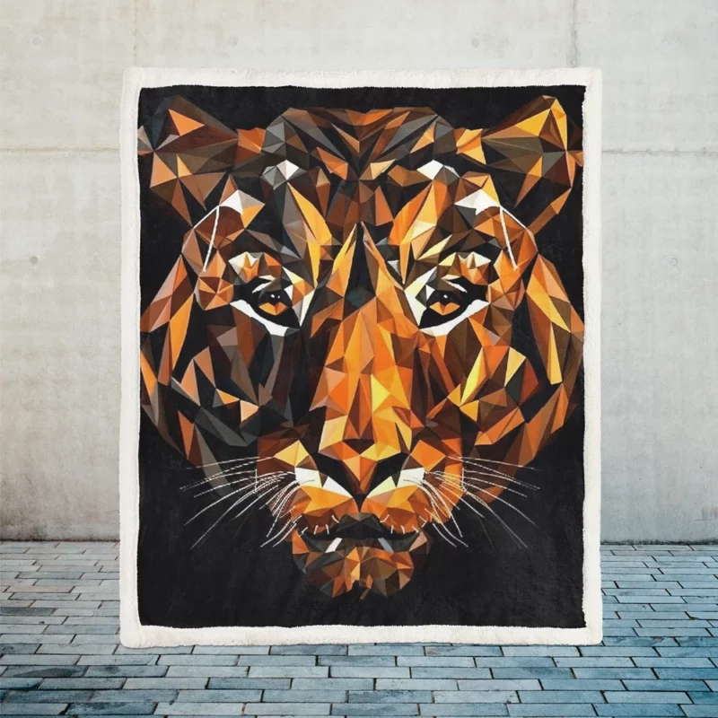 Tiger Figure in Window Display Sherpa Fleece Blanket