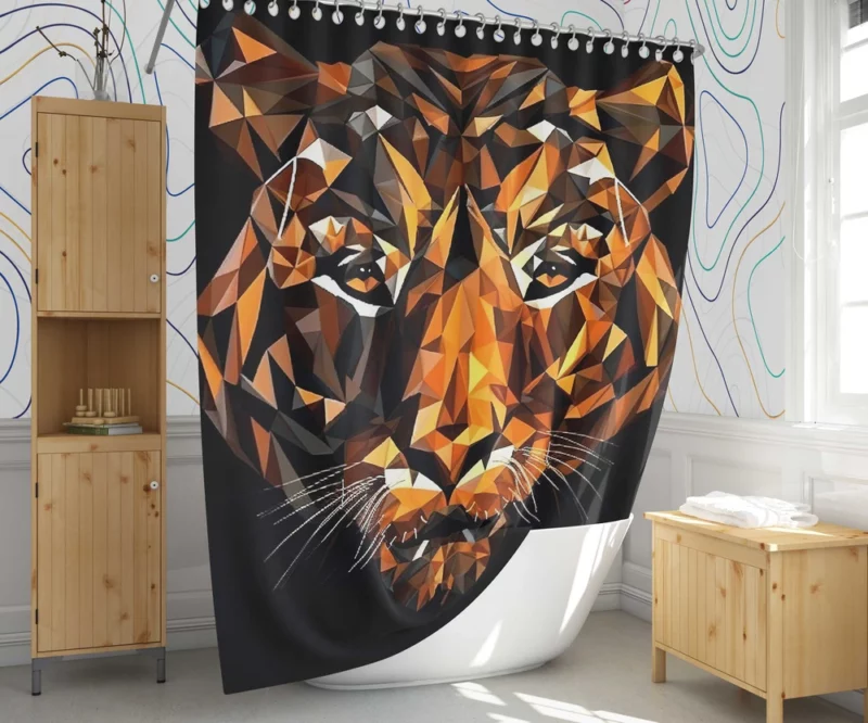 Tiger Figure in Window Display Shower Curtain 1