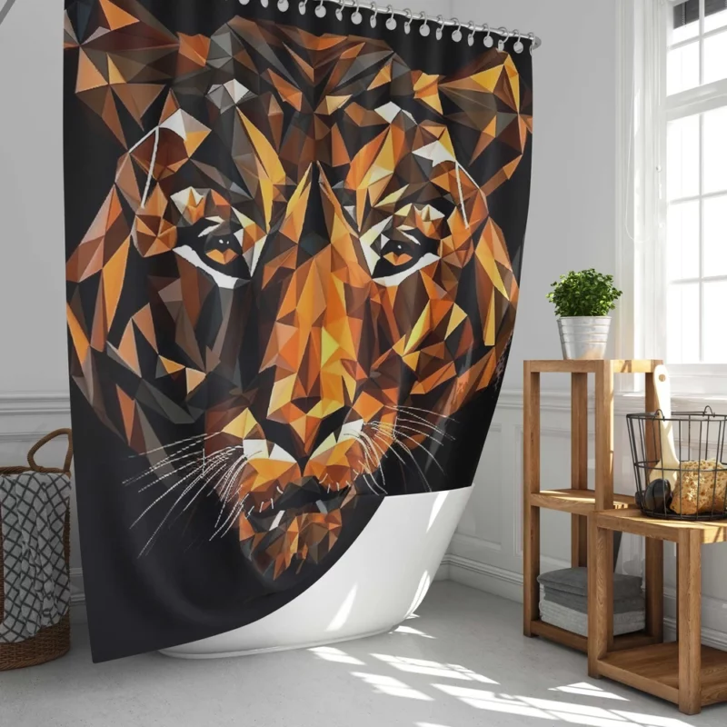 Tiger Figure in Window Display Shower Curtain