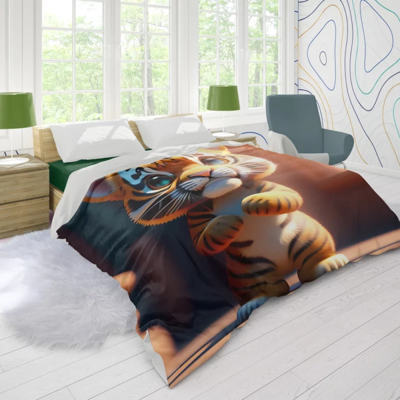 Tiger Galaxies in Space Duvet Cover