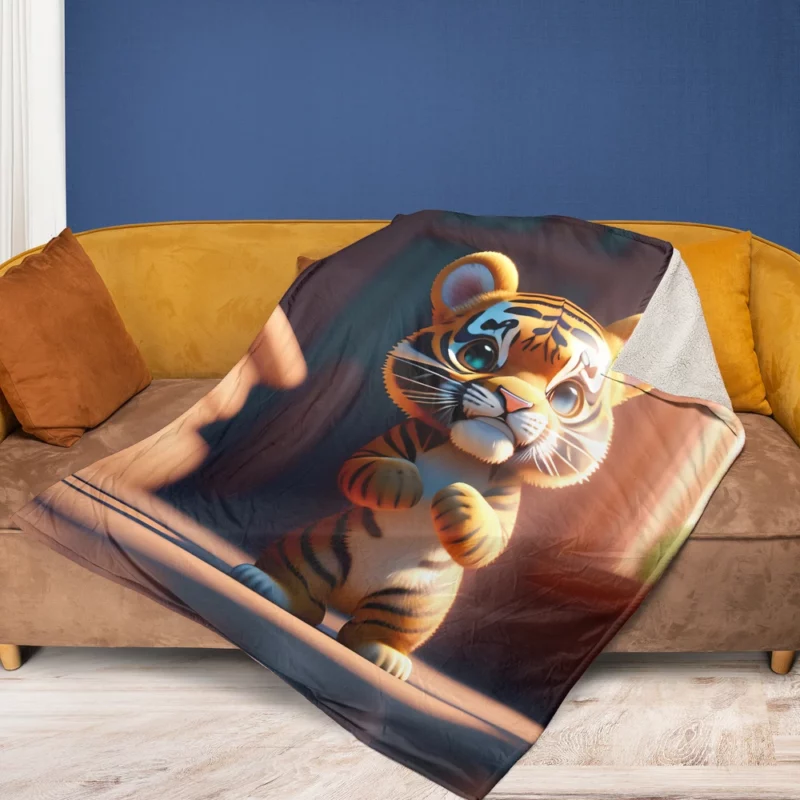 Tiger Galaxies in Space Fleece Blanket 1