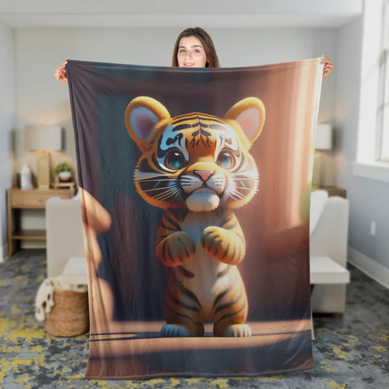 Tiger Galaxies in Space Fleece Blanket 2