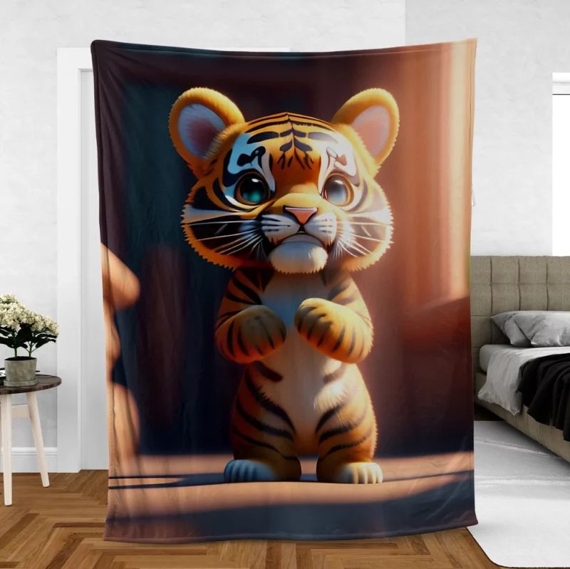 Tiger Galaxies in Space Fleece Blanket