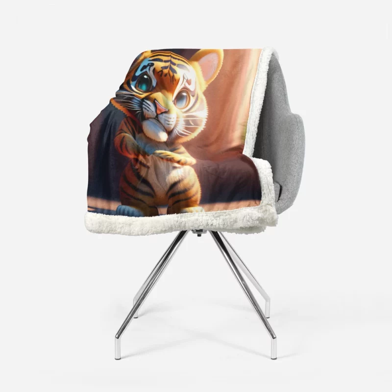 Tiger Galaxies in Space Sherpa Fleece Blanket 1