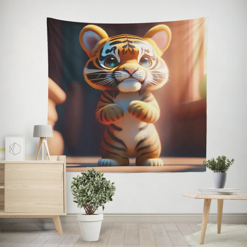 Tiger Galaxies in Space Wall Tapestry