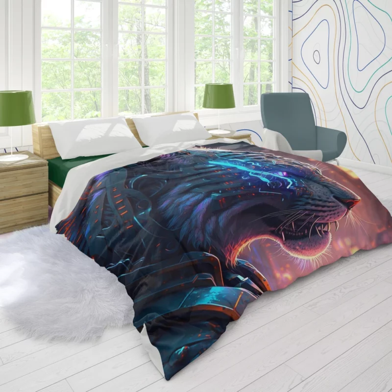 Tiger with Glowing Eye Duvet Cover