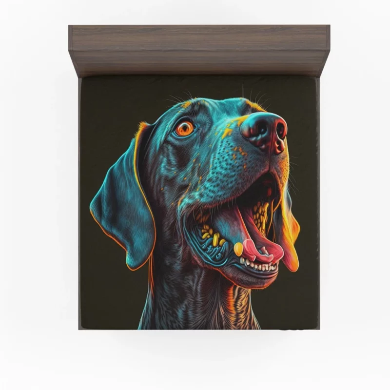 Tongueless Dog Illustration Print Fitted Sheet