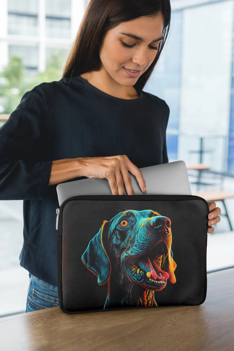 Tongueless Dog Illustration Print Laptop Sleeve 1