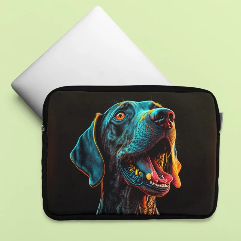 Tongueless Dog Illustration Print Laptop Sleeve