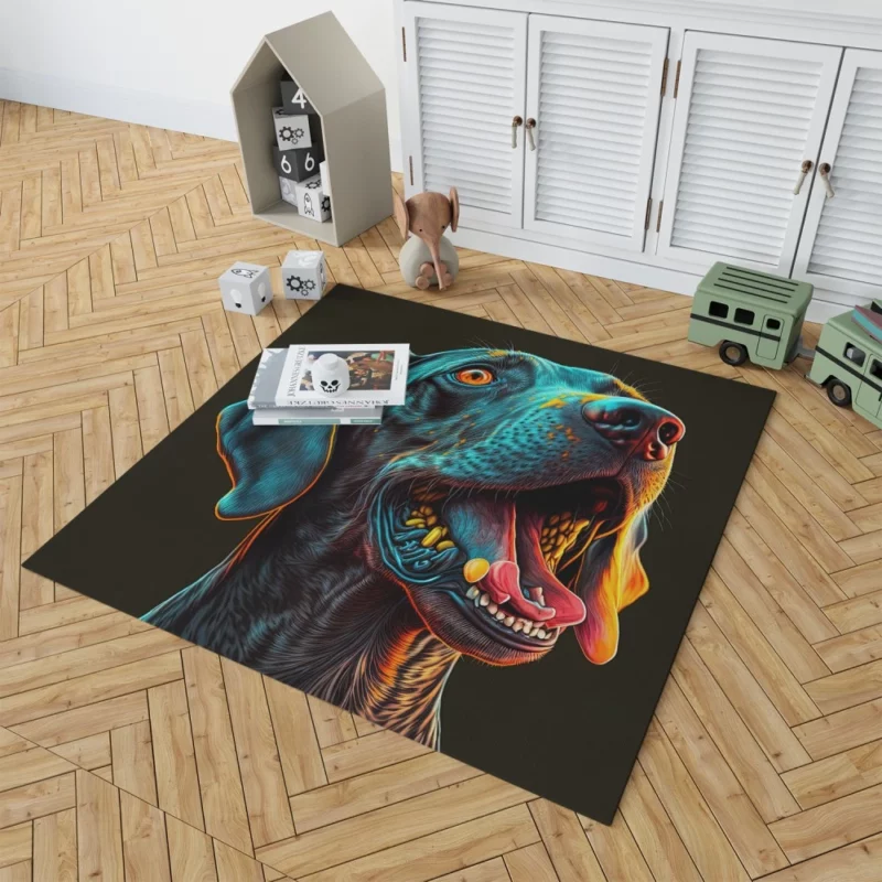 Tongueless Dog Illustration Print Rug 1