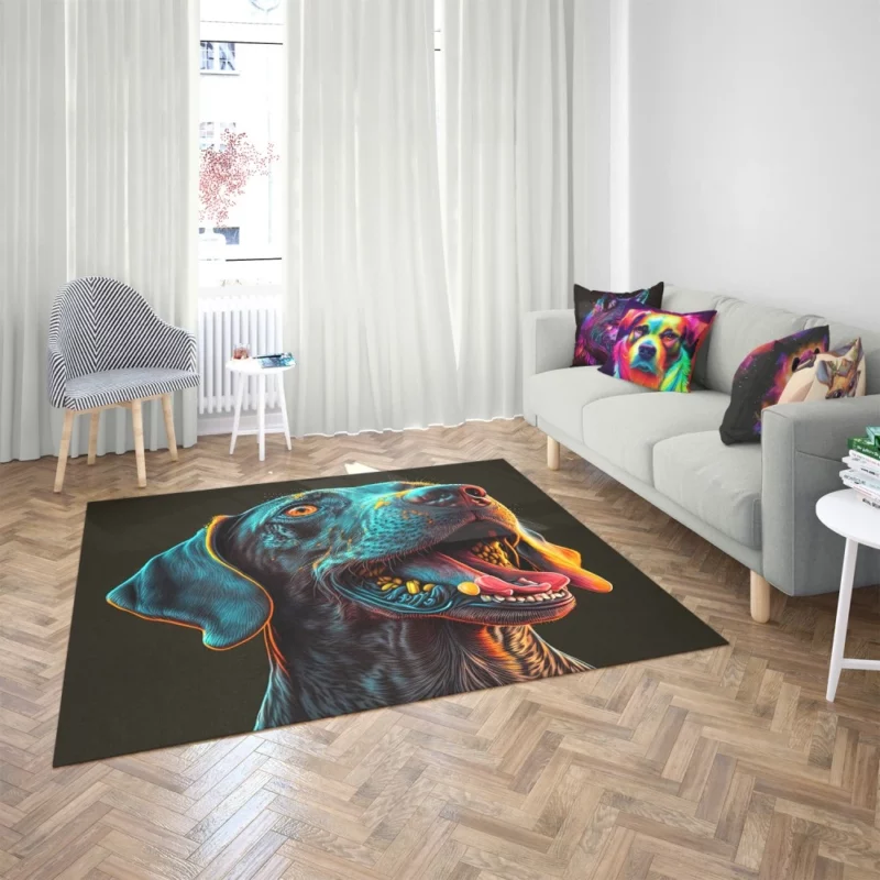 Tongueless Dog Illustration Print Rug 2