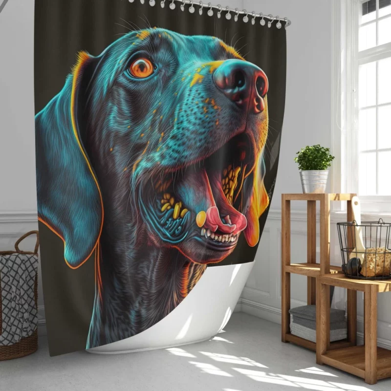 Tongueless Dog Illustration Print Shower Curtain
