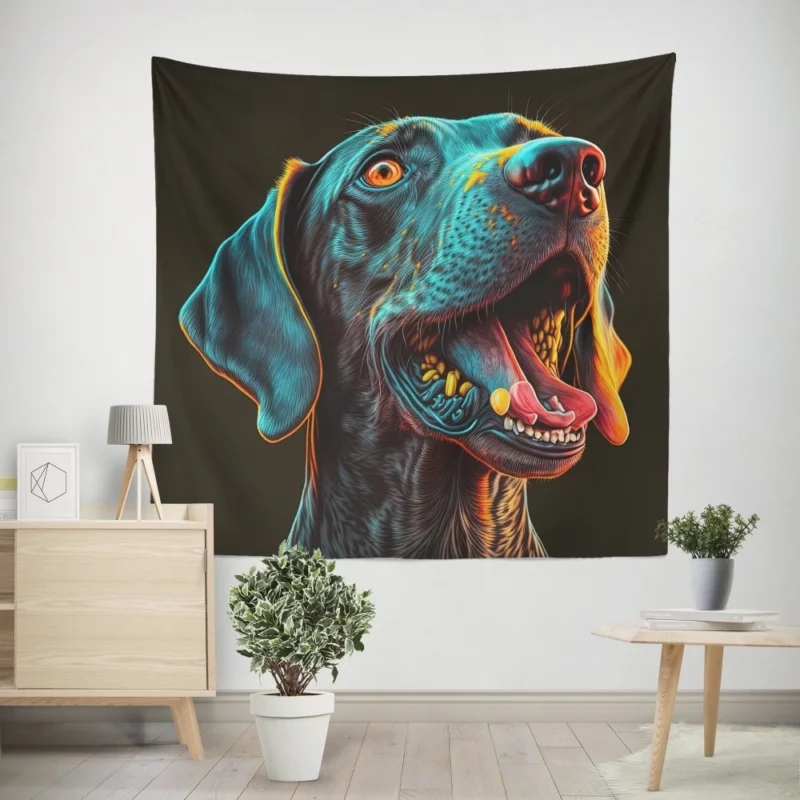 Tongueless Dog Illustration Print Wall Tapestry