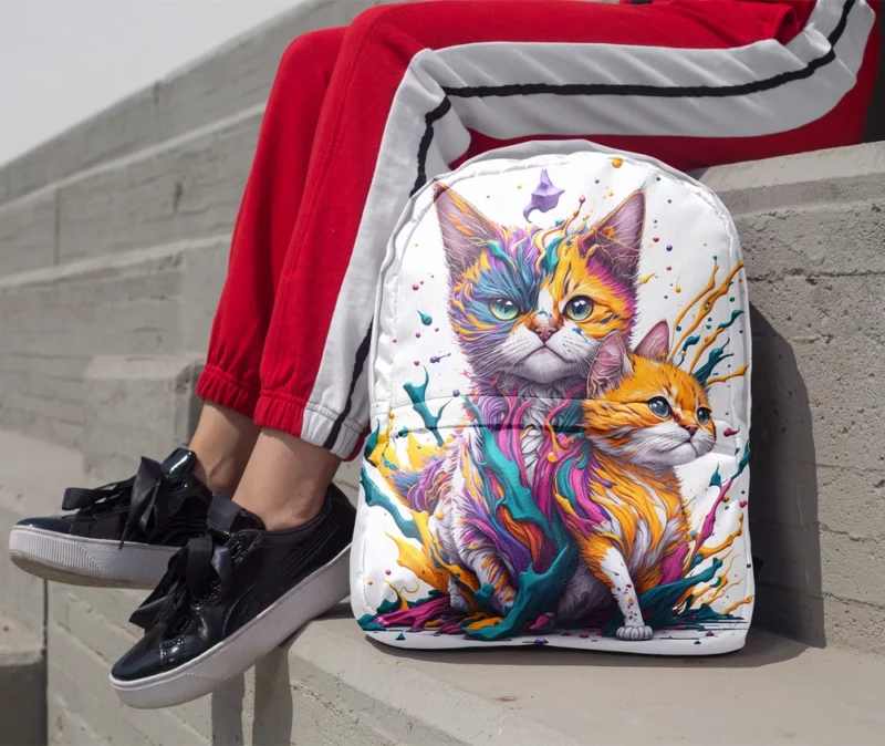 Two Cats in Contrast Backpack 1