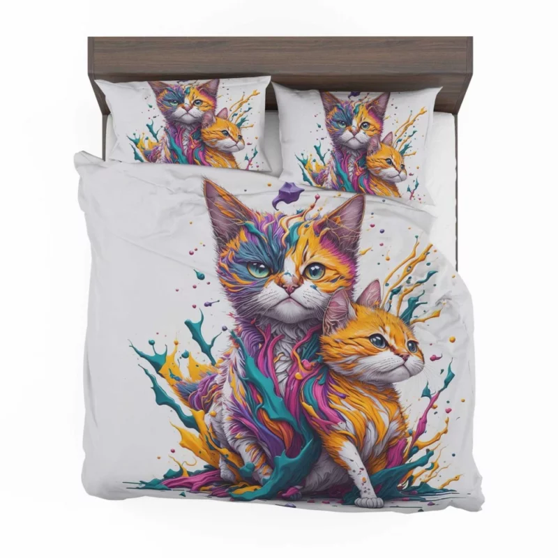 Two Cats in Contrast Bedding Set 2