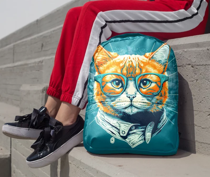 Unique Pop Art Cat Design Backpack 1