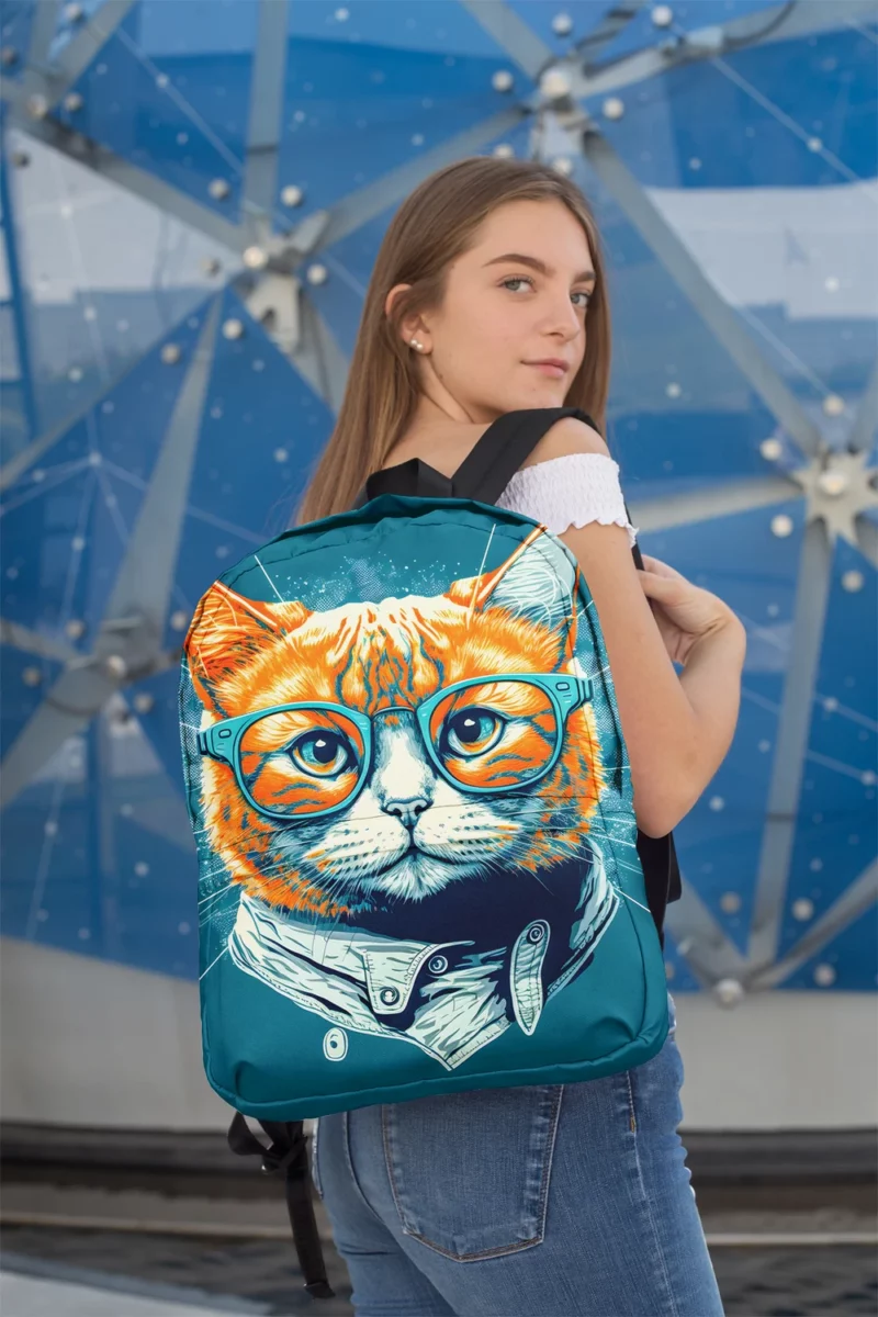 Unique Pop Art Cat Design Backpack 2