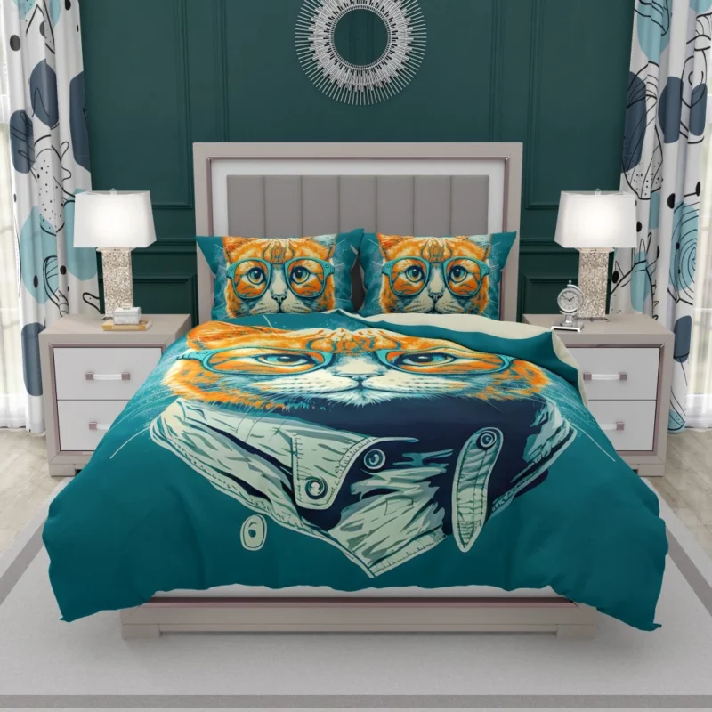 Unique Pop Art Cat Design Bedding Set 1