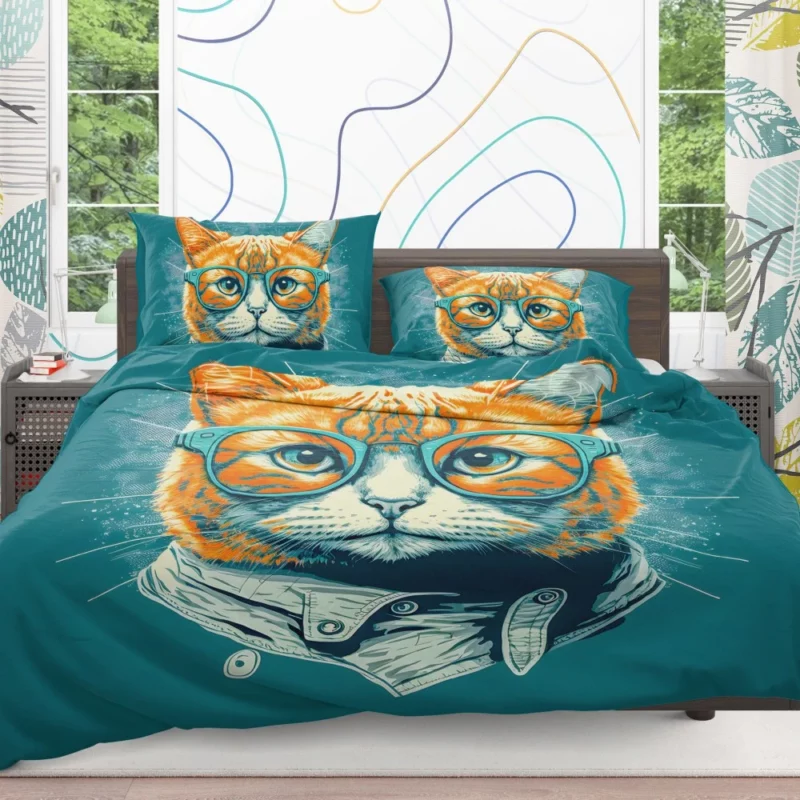 Unique Pop Art Cat Design Bedding Set