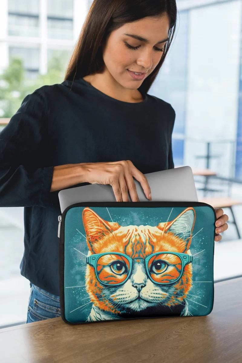 Unique Pop Art Cat Design Laptop Sleeve 1