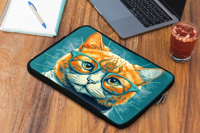 Unique Pop Art Cat Design Laptop Sleeve 2