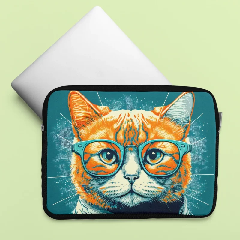 Unique Pop Art Cat Design Laptop Sleeve