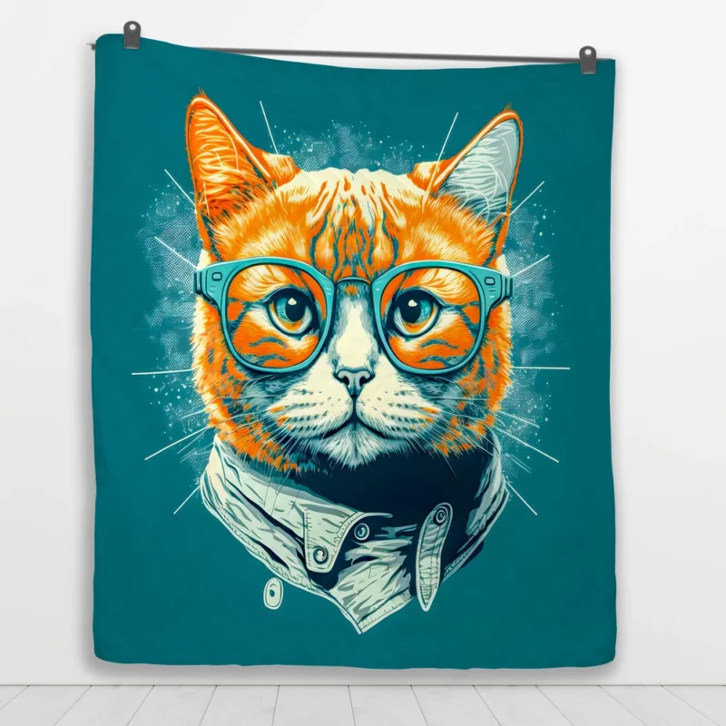 Unique Pop Art Cat Design Quilt Blanket 1